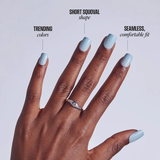 Alt view image 5 of 6 - Broadway by Kiss Color Press On Nails Love Again Blue Short Squoval 28 Count