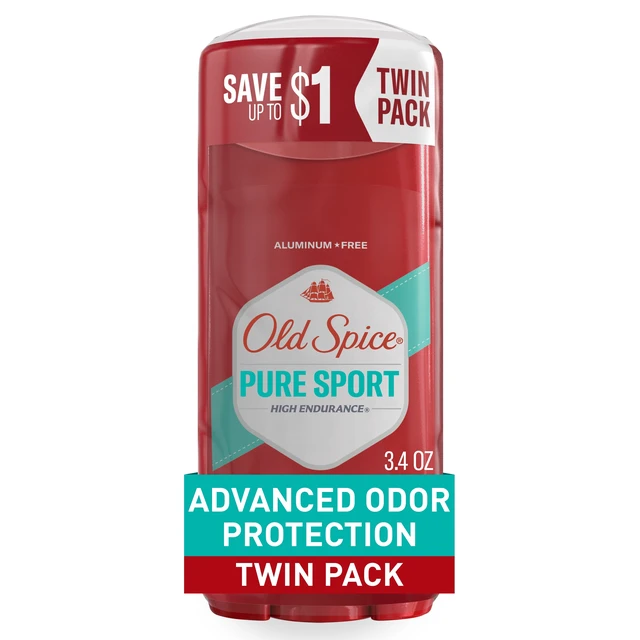 Alt view image 6 of 6 - Old Spice High Endurance Pure Sport Aluminum Free Deodorant for Men, 3.4 oz, Twin Pack