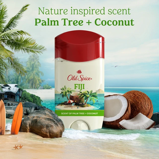 Alt view image 2 of 5 - Old Spice Men's Antiperspirant & Deodorant Fiji with Palm Tree, 24/7 Sweat Protection, 2.6 oz