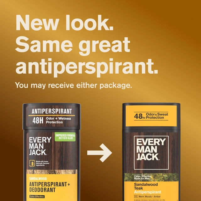 Alt view image 2 of 6 - Every Man Jack Men's Sandalwood Teak Antiperspirant Deodorant - Odor Crushing, Long Lasting, Plant-Based, No Harsh Chemicals - 2.6 oz