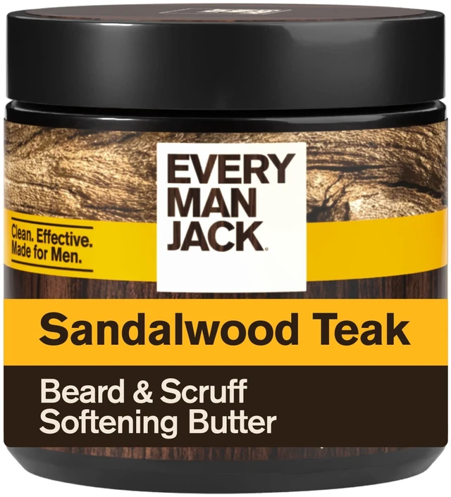 Main image of Every Man Jack Sandalwood Teak Hydrating Beard & Scruff Softening Butter for Men, 4 oz, Naturally Derived