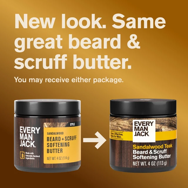 Alt view image 5 of 6 - Every Man Jack Sandalwood Teak Hydrating Beard & Scruff Softening Butter for Men, 4 oz, Naturally Derived