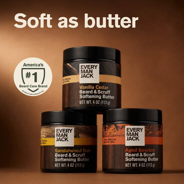 Alt view image 6 of 6 - Every Man Jack Sandalwood Teak Hydrating Beard & Scruff Softening Butter for Men, 4 oz, Naturally Derived