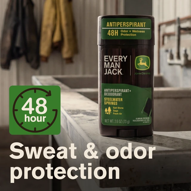 Alt view image 5 of 6 - Every Man Jack Limited Edition John Deere Collection Antiperspirant Deodorant for Men, Steelwater Springs, 2.6 oz