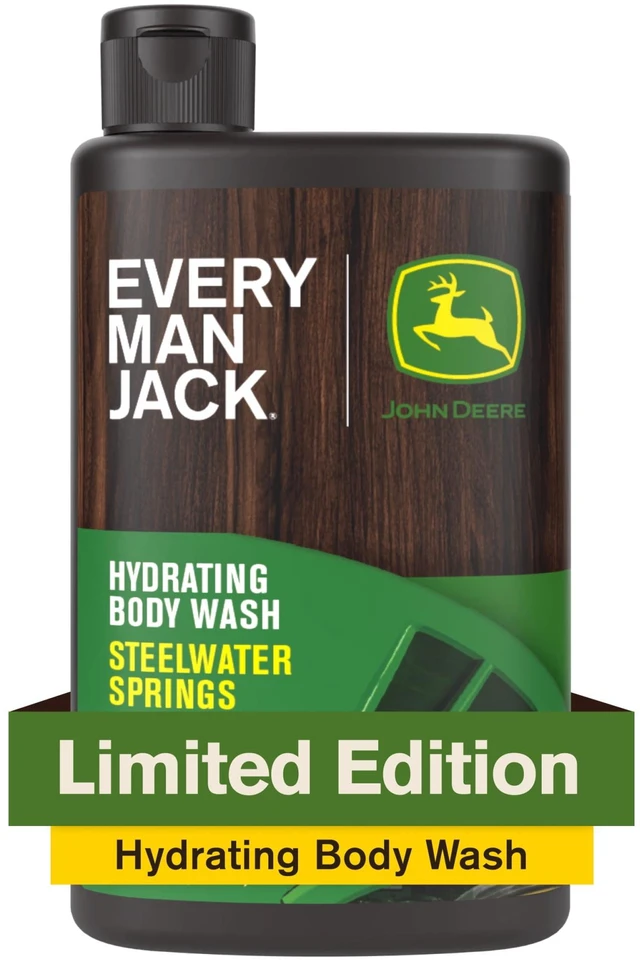 Main image of Every Man Jack Limited Edition John Deere Collection Hydrating Men's Body Wash, Steelwater Springs Scent, 13.5oz