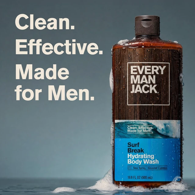 Alt view image 4 of 5 - Every Man Jack Surf Break Hydrating Body Wash, All Skin Types, Naturally Derived, Long Lasting Scent, 16.9 fl oz, 1 Count