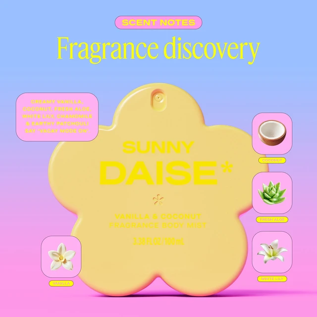 Alt view image 4 of 5 - DAISE Sunny Daise Vanilla & Coconut Fragrance Body Mist 100mL