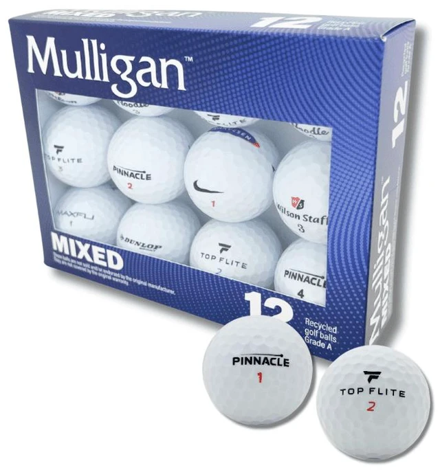 Alt view image 4 of 5 - Mulligan Recycled White Golf Balls, Mixed Brands 12-Pack