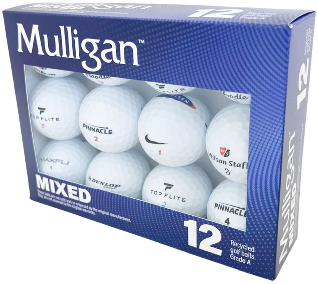 Alt view image 5 of 5 - Mulligan Recycled White Golf Balls, Mixed Brands 12-Pack