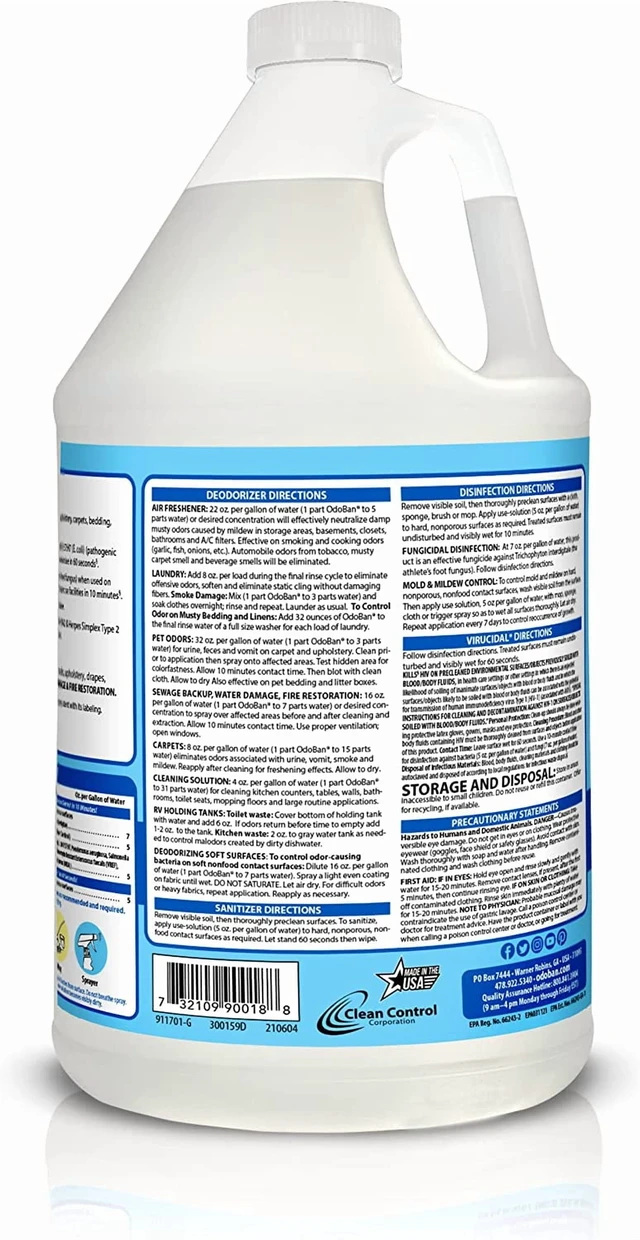 Alt view image 5 of 6 - OdoBan Odor Eliminator and Disinfectant Concentrate Fresh Linen 1 Gallon
