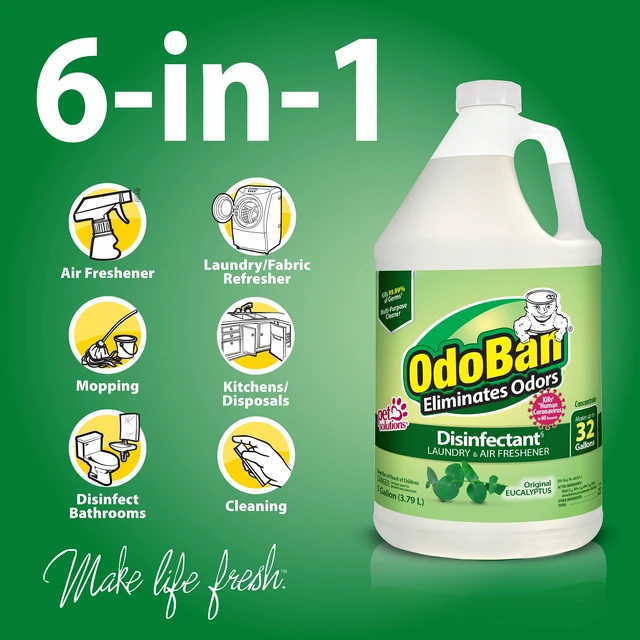 Alt view image 2 of 6 - OdoBan 1Gal Disinfectant Cleaner and Odor Eliminator Concentrate, Original Eucalyptus Scent