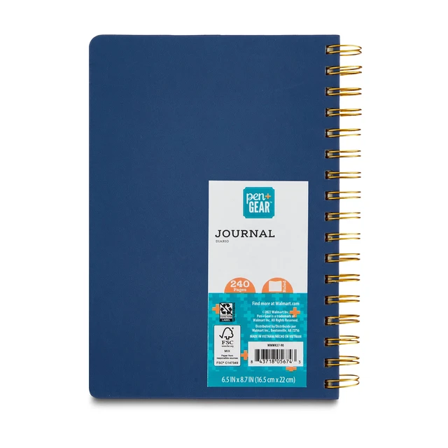 Alt view image 4 of 5 - Pen+Gear Navy PU Hardcover Spiral Journal, 240 Ruled Pages, 6.5 x 8.7 in