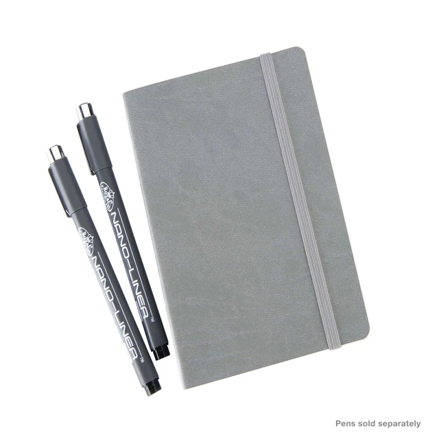 Alt view image 4 of 6 - Pentalic 4"x6" Gray Grid Traveler Pocket Artist Drawing Journal, 160 Pages, 74lb Paper