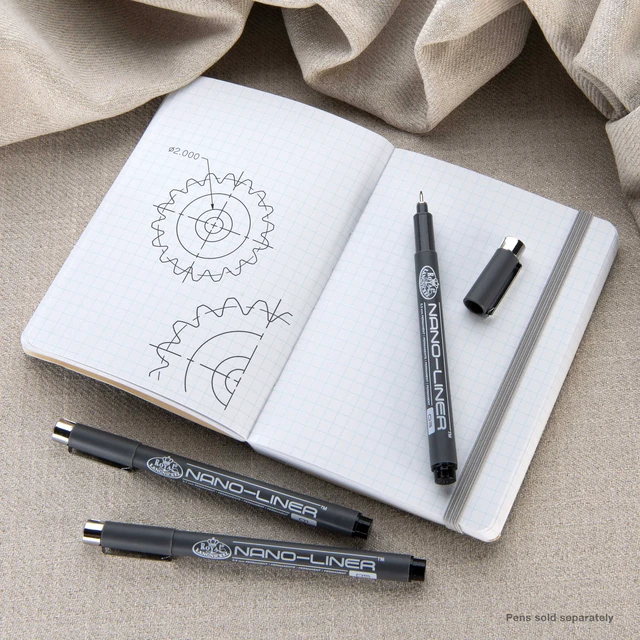 Alt view image 3 of 6 - Pentalic 4"x6" Gray Grid Traveler Pocket Artist Drawing Journal, 160 Pages, 74lb Paper
