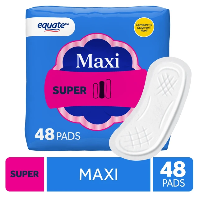 Alt view image 5 of 6 - Equate Maxi Pads, Super Absorbency, Size 2, 48 Count, 2-Pack