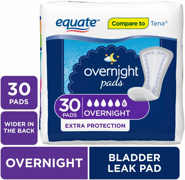 Main image of Equate Women's Overnight Incontinence Pads Extra Protection 30 Count