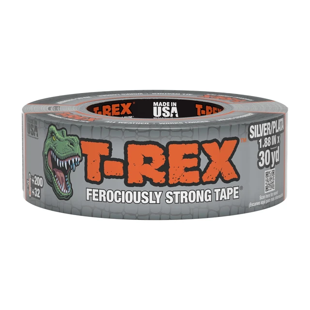 Alt view image 2 of 5 - T-Rex Ferociously Strong Duct Tape 1.88in x 30yd Gunmetal Gray