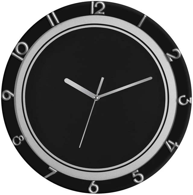 Main image of 12in Black Plastic Silent Wall Clock