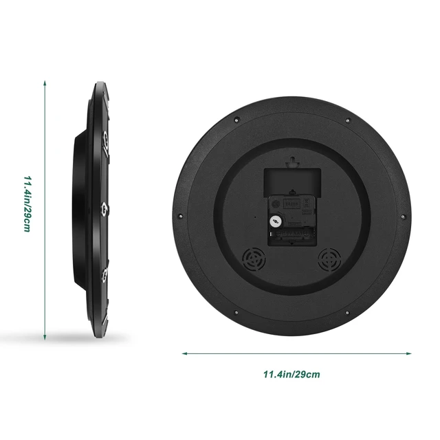 Alt view image 2 of 4 - 12in Black Plastic Silent Wall Clock