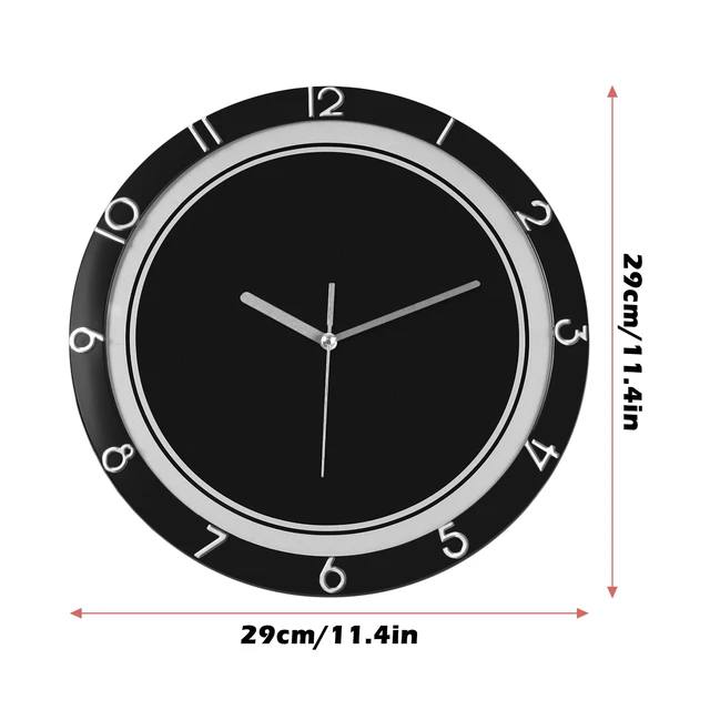 Alt view image 4 of 4 - 12in Black Plastic Silent Wall Clock