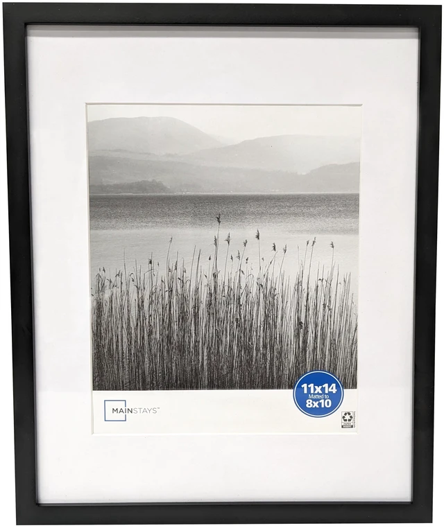 Main image of Mainstays 11x14 Black Gallery Picture Frame Matted to 8x10