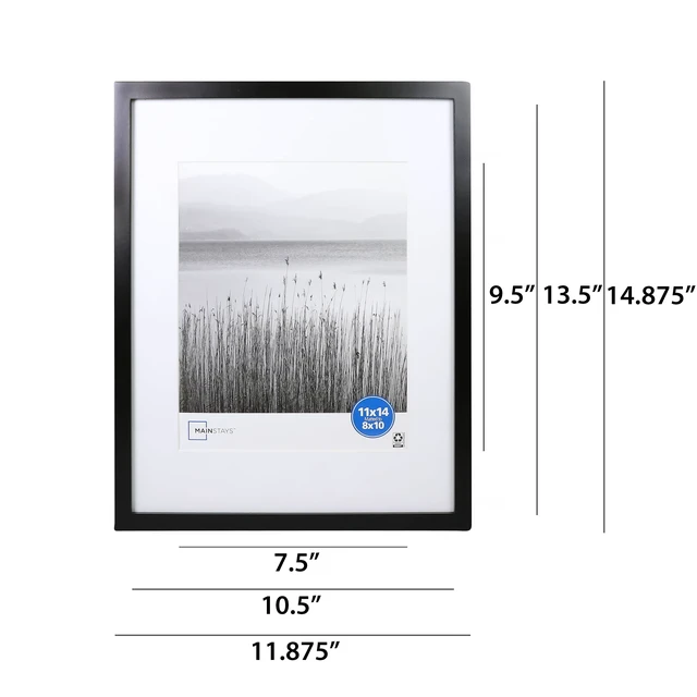Alt view image 2 of 7 - Mainstays 11x14 Black Gallery Picture Frame Matted to 8x10