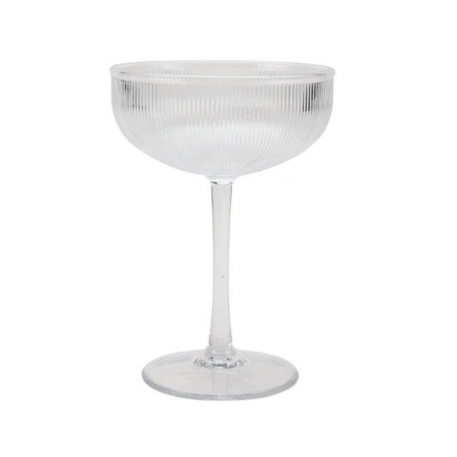 Alt view image 3 of 7 - Better Homes & Gardens 4-Piece Clear Ribbed Tritan Coupe Glass Set
