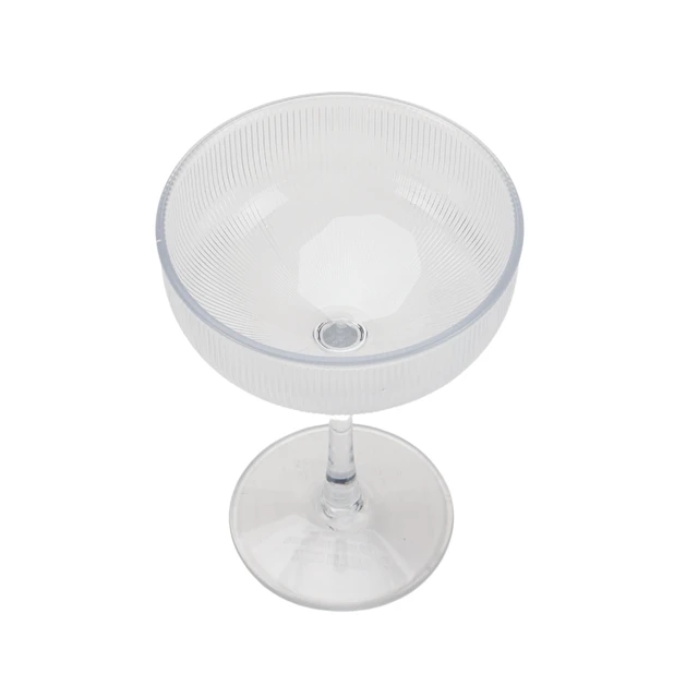 Alt view image 2 of 7 - Better Homes & Gardens 4-Piece Clear Ribbed Tritan Coupe Glass Set