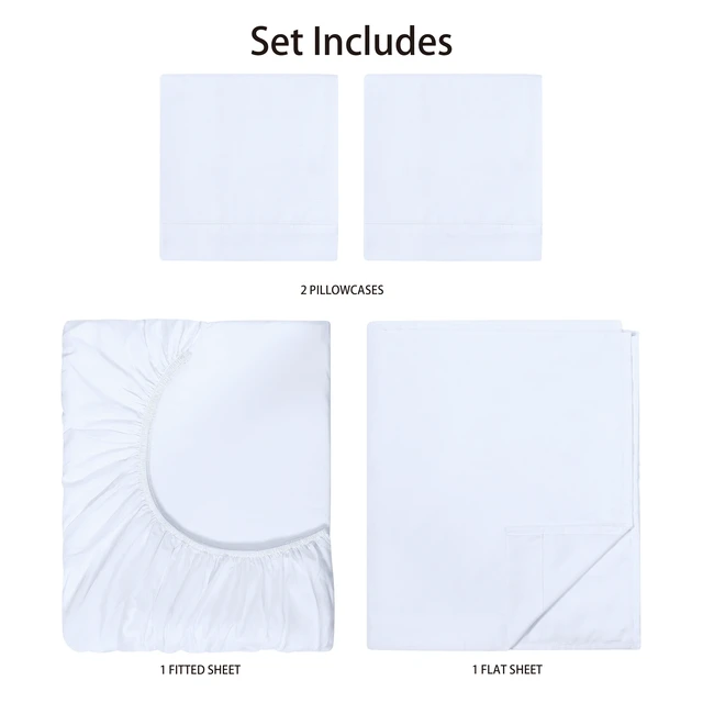 Alt view image 5 of 6 - Mainstays Basic Value Microfiber Bed Sheet Set, Arctic White, Full, 4-Piece