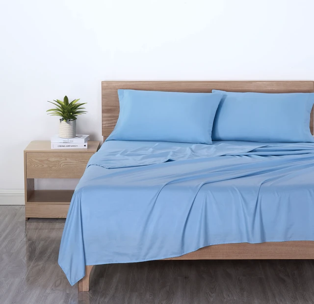 Alt view image 3 of 6 - Mainstays Basic Value Microfiber Full Sheet Set, 4 Piece, Light Blue