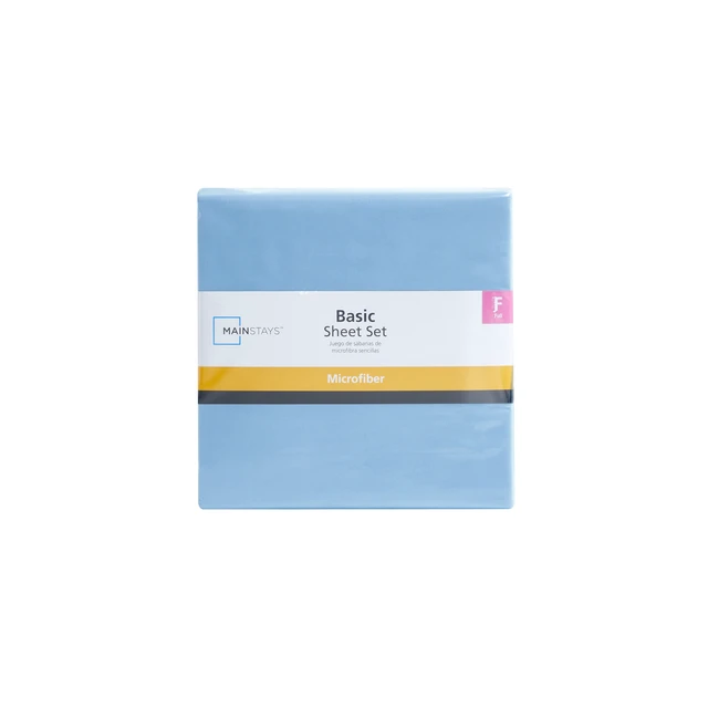 Alt view image 6 of 6 - Mainstays Basic Value Microfiber Full Sheet Set, 4 Piece, Light Blue