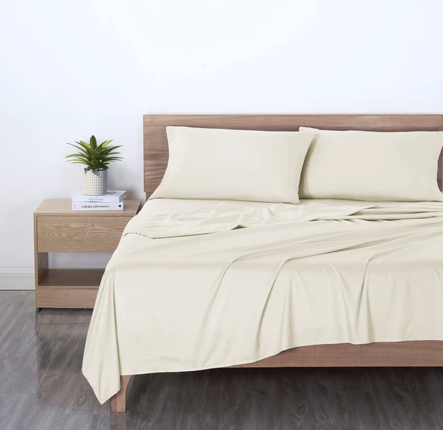 Alt view image 2 of 6 - Mainstays Full Microfiber 4-Piece Bed Sheet Set, Fresh Ivory