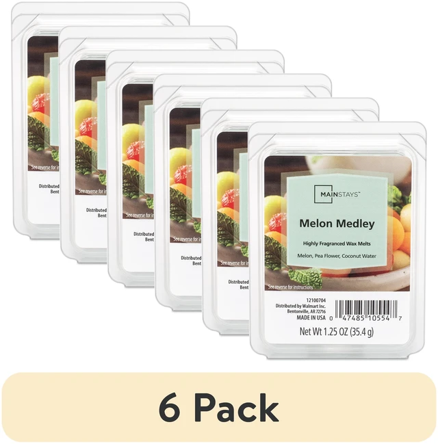 Main image of Mainstays Melon Medley Scented 6 Cube Wax Melt, 6 Pack, 1.25 oz Each