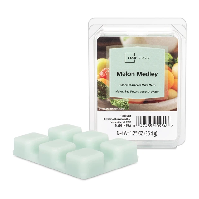 Alt view image 3 of 6 - Mainstays Melon Medley Scented 6 Cube Wax Melt, 6 Pack, 1.25 oz Each