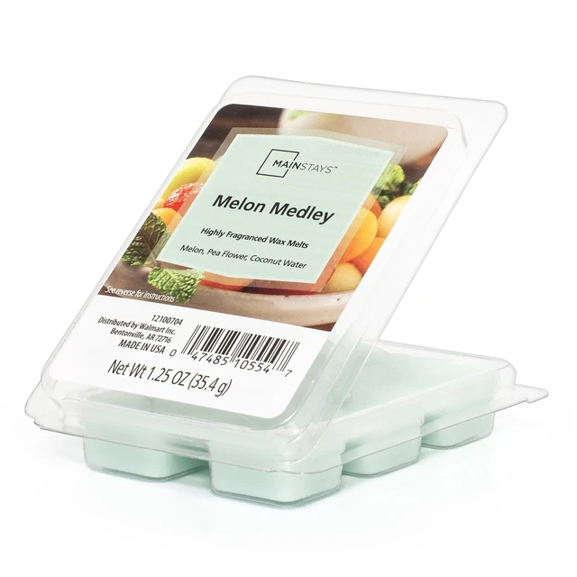 Alt view image 4 of 6 - Mainstays Melon Medley Scented 6 Cube Wax Melt, 6 Pack, 1.25 oz Each