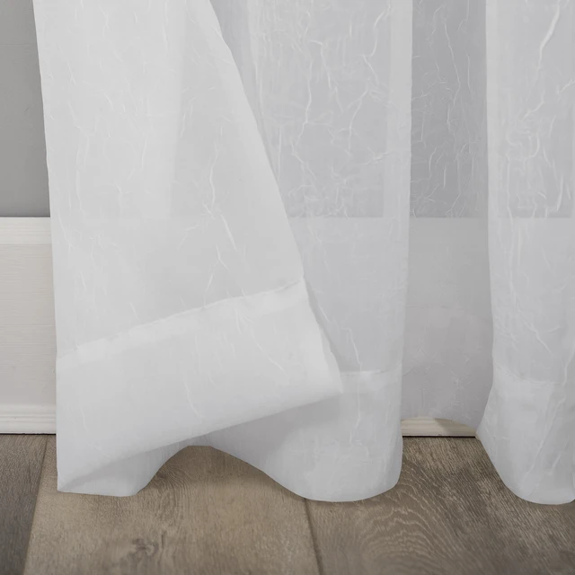 Alt view image 3 of 7 - Mainstays Marjorie Crushed Sheer Voile Grommet White Curtain Panel