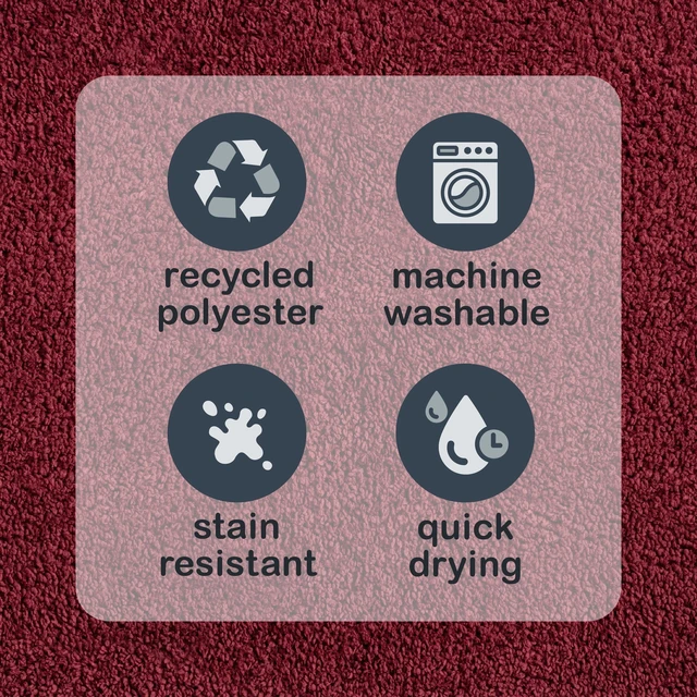 Alt view image 4 of 7 - Mainstays Basic Polyester Bath Rug, Red, 20in x 32in