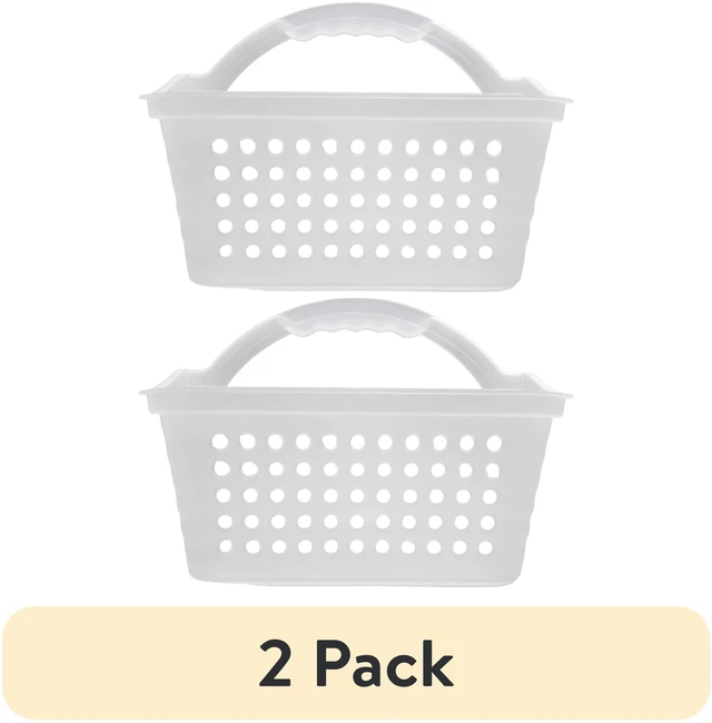 Main image of Mainstays Small Portable Shower Caddy (2-Pack), Frost Plastic