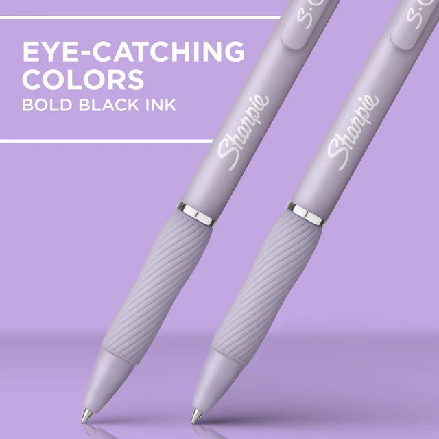 Alt view image 5 of 5 - Sharpie S-Gel Pens, Medium Point (0.7mm), Violet Barrel, Black Ink, 4 Count
