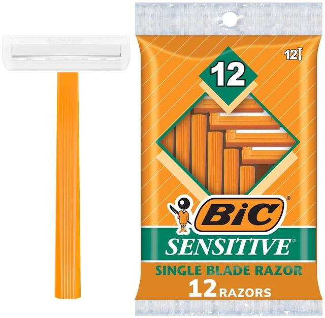 Main image of BIC Sensitive Disposable Razors for Men, 12 Count, 1 Blade