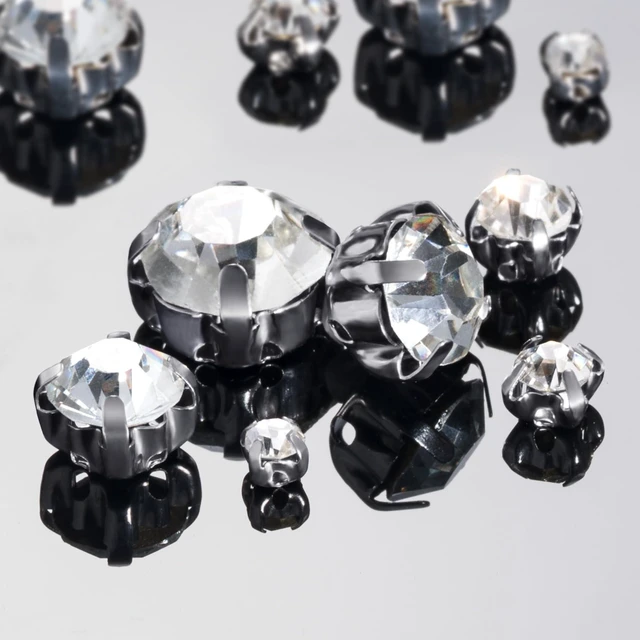 Alt view image 5 of 7 - PAGOW Sew On Rhinestones 140Pcs with Silver Claw 7Sizes for Wedding Dress Bags Shoes