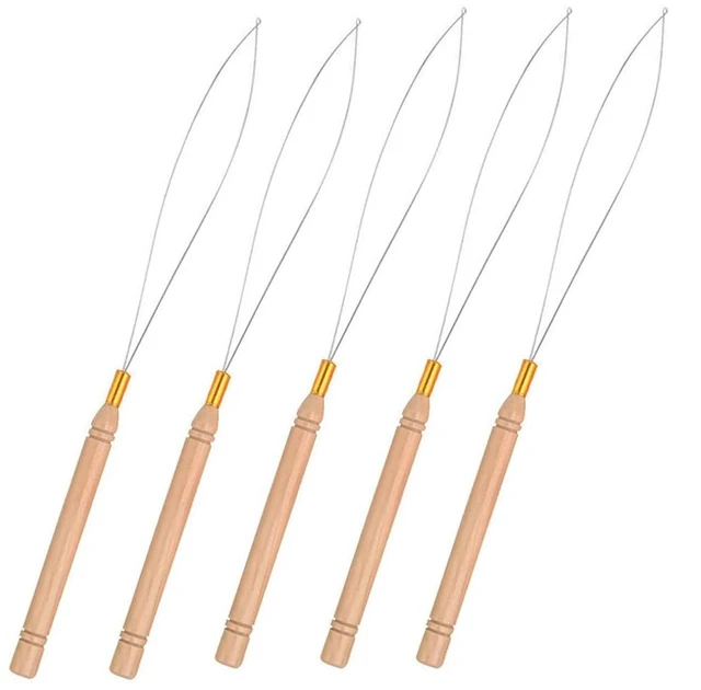 Main image of 5Pcs Hair Extension Loop Needle Threader for Micro Nano Rings