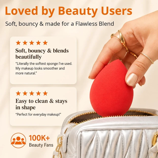 Alt view image 5 of 6 - BEAKEY 5-Pack Makeup Sponge Set, Foundation Beauty Sponges and Soft Blenders