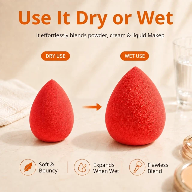 Alt view image 6 of 6 - BEAKEY 5-Pack Makeup Sponge Set, Foundation Beauty Sponges and Soft Blenders