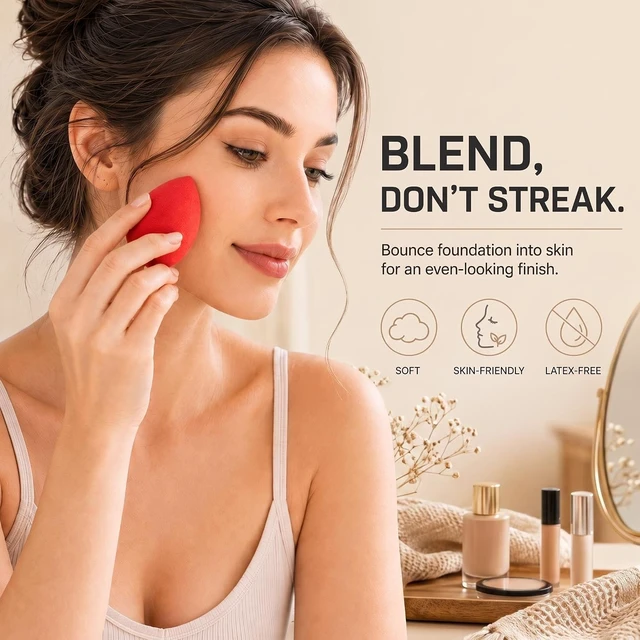 Alt view image 2 of 6 - BEAKEY 5-Pack Makeup Sponge Set, Foundation Beauty Sponges and Soft Blenders