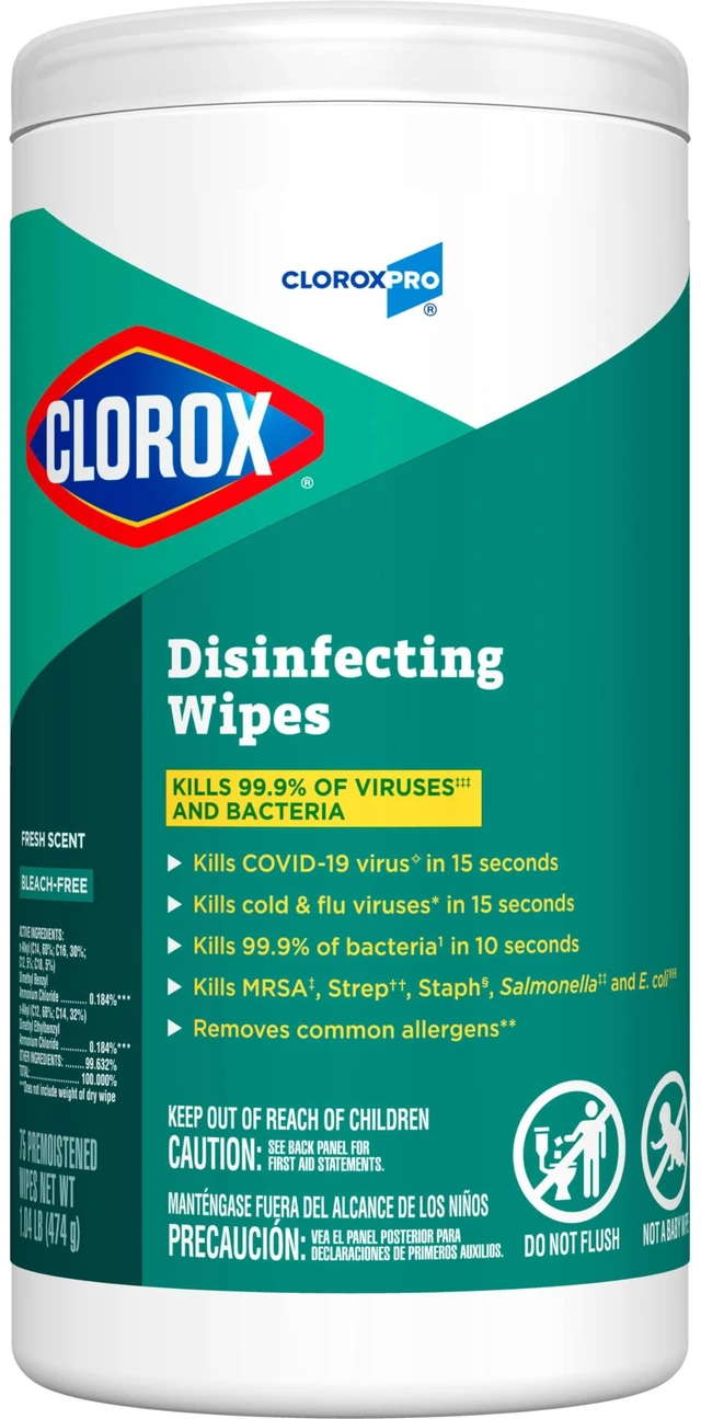 Main image of CloroxPro Clorox Disinfecting Wipes, Fresh Scent, 75 Count (Package May Vary)