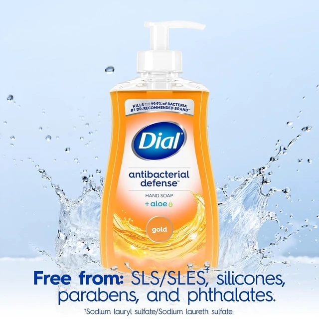 Alt view image 4 of 6 - Dial Antibacterial Defense Liquid Hand Soap + Aloe, Gold Scent, 11 Fl Oz (Pack of 4), Dermatologist-Tested, Gentle Formula