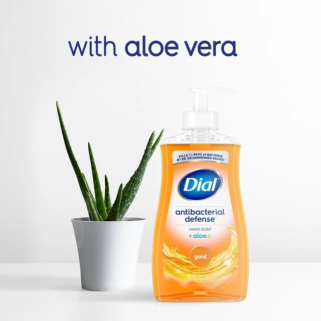 Alt view image 6 of 6 - Dial Antibacterial Defense Liquid Hand Soap + Aloe, Gold Scent, 11 Fl Oz (Pack of 4), Dermatologist-Tested, Gentle Formula