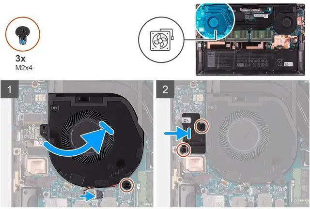 Alt view image 2 of 5 - GPU Graphics Cooling Fan PN CN1MT 0CN1MT, Model EG50050S1-CG01-S9A, DC 5V 0.38A 4-Pin PWM Replacement Fan Compatible with Dell XPS 15 9500 9510 Precision 5550 5560 Notebook Workstation