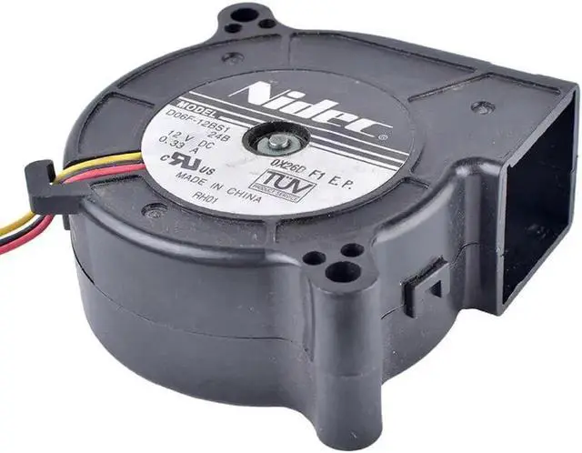 Alt view image 4 of 4 - 60x25mm Centrifugal Turbine Blower Fan D06F-12BS1, DC 12V 0.33A Double Ball Bearing High Airflow High Pressure Cooling Fan for Equipment Ventilation